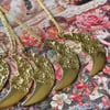 Vintage Gold Moon Necklace/Earrings