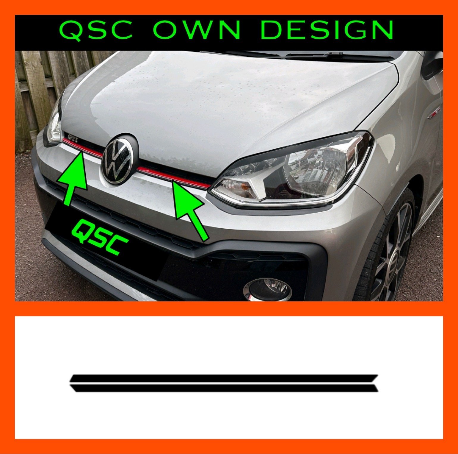 X2 Vw Up! Facelift Front Grill Colour Change Stickers | QsCustom