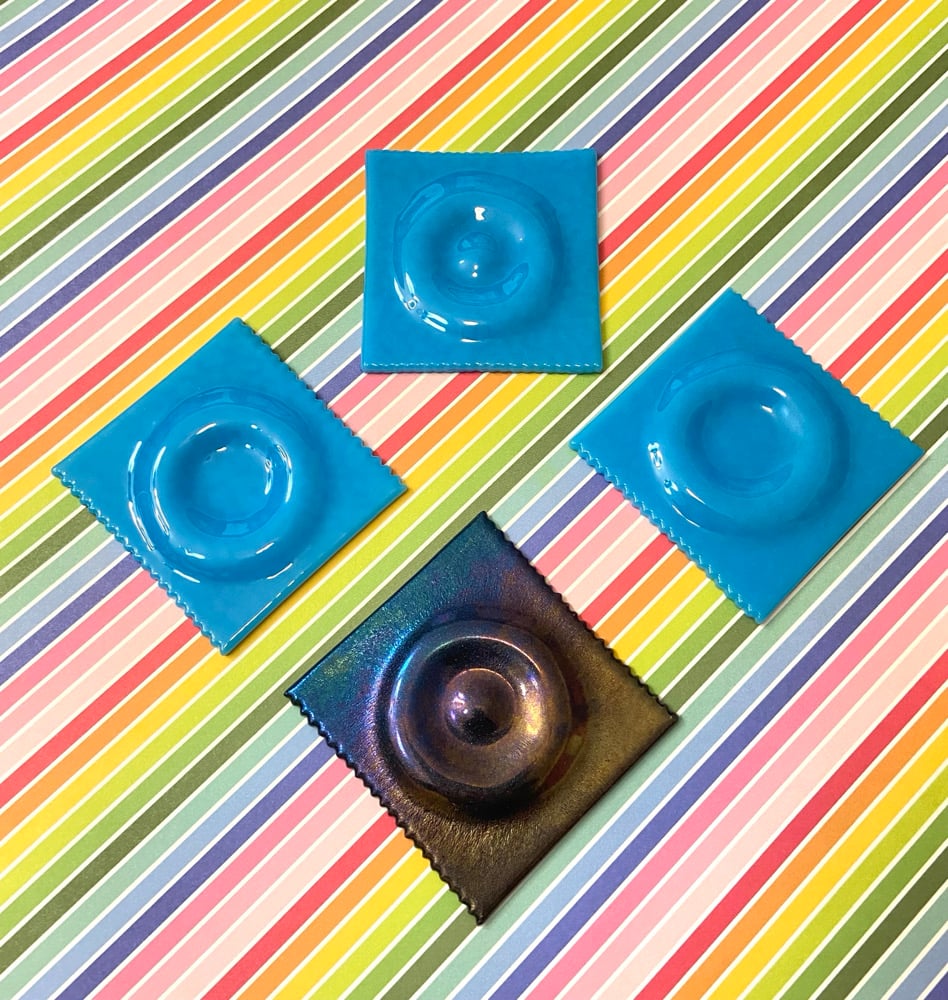 Image of Glass condom packets