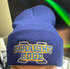 Blue "Straight Edge" Knit Hat with Cuff 