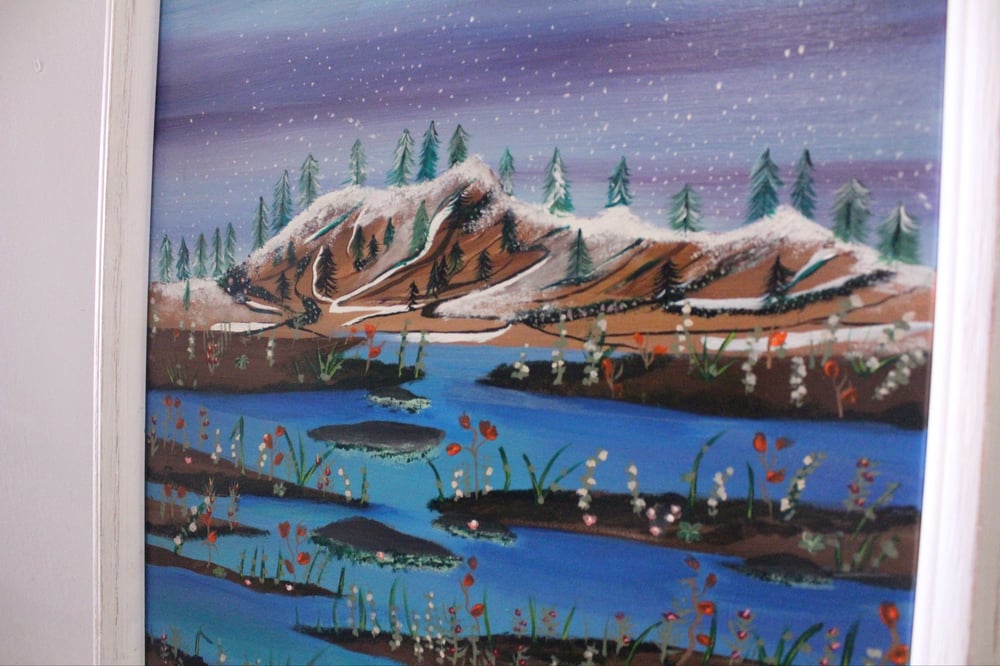 Image of Winter Paradise 16x20 Framed Original Canvas 1/1