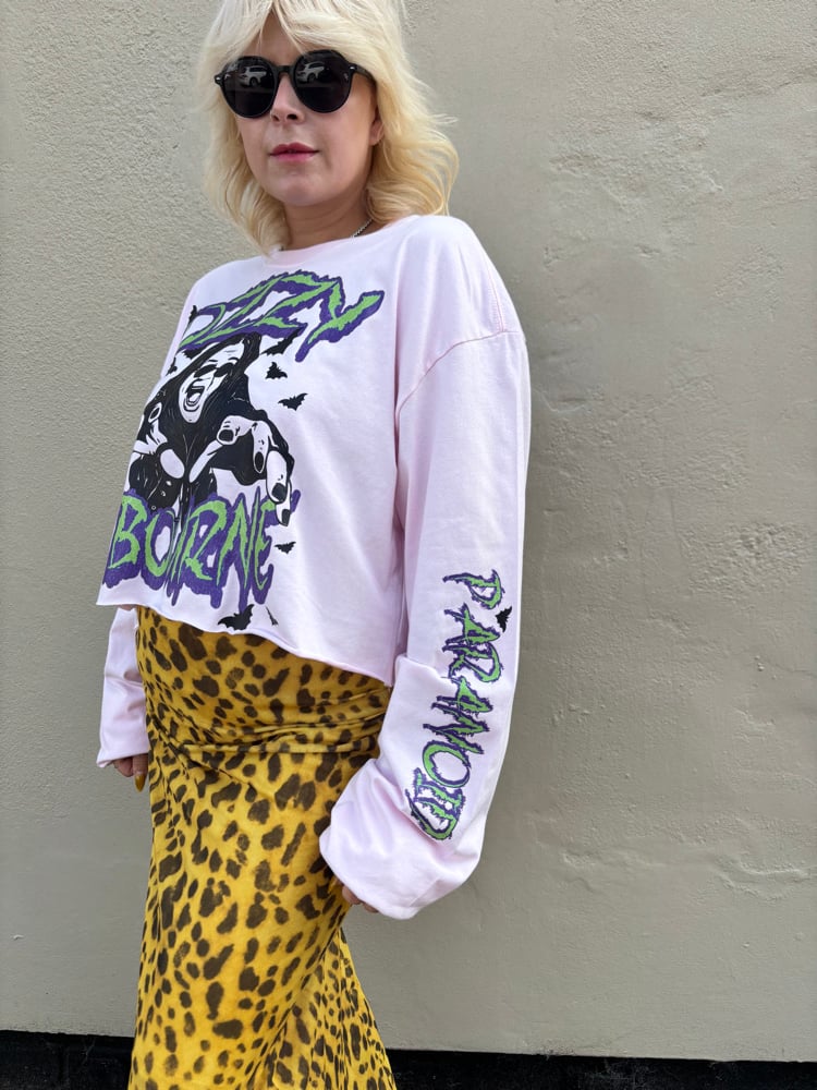 Image of Ozzy Osbourne crazy train graphic long sleeve tee