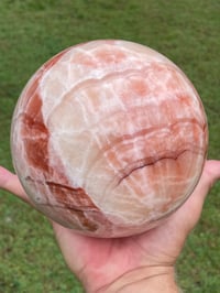 Image 3 of Large Banded Calcite Crystal Sphere Statement Piece #853