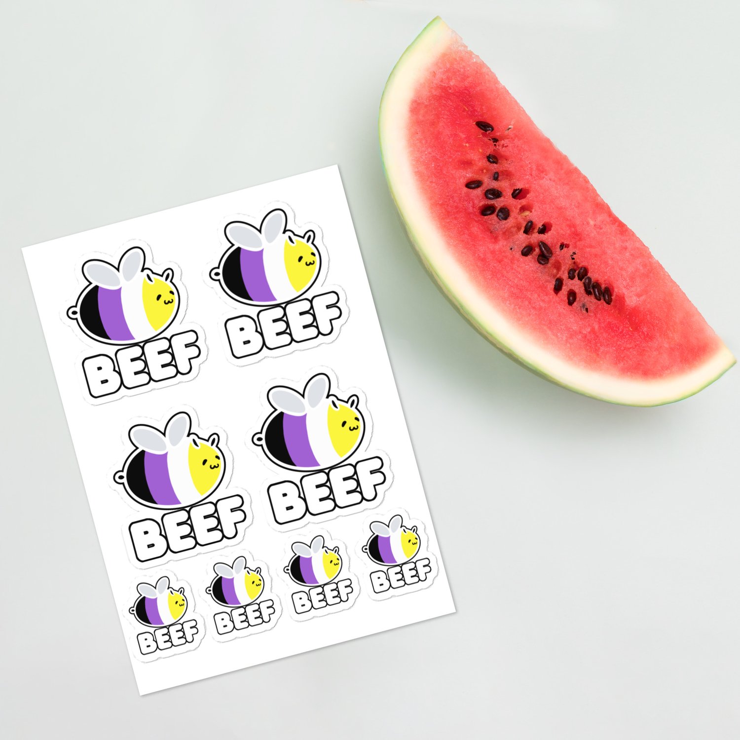 ENBY BEEF Sticker Sheet