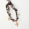 LEOPARD SCARF NECKLACE WITH CHARMS