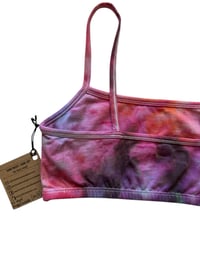 Image 5 of S (34) Cotton-Blend Strappy Bralette in Bright Watercolor Ice Dye