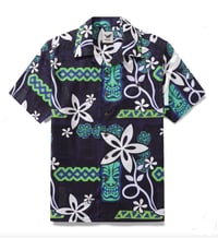 Image 1 of Blue/green aloha shirt
