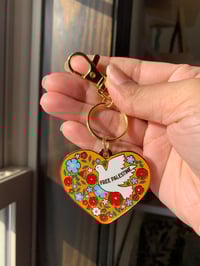 Image 1 of Palestine Heart Enamel Keychain