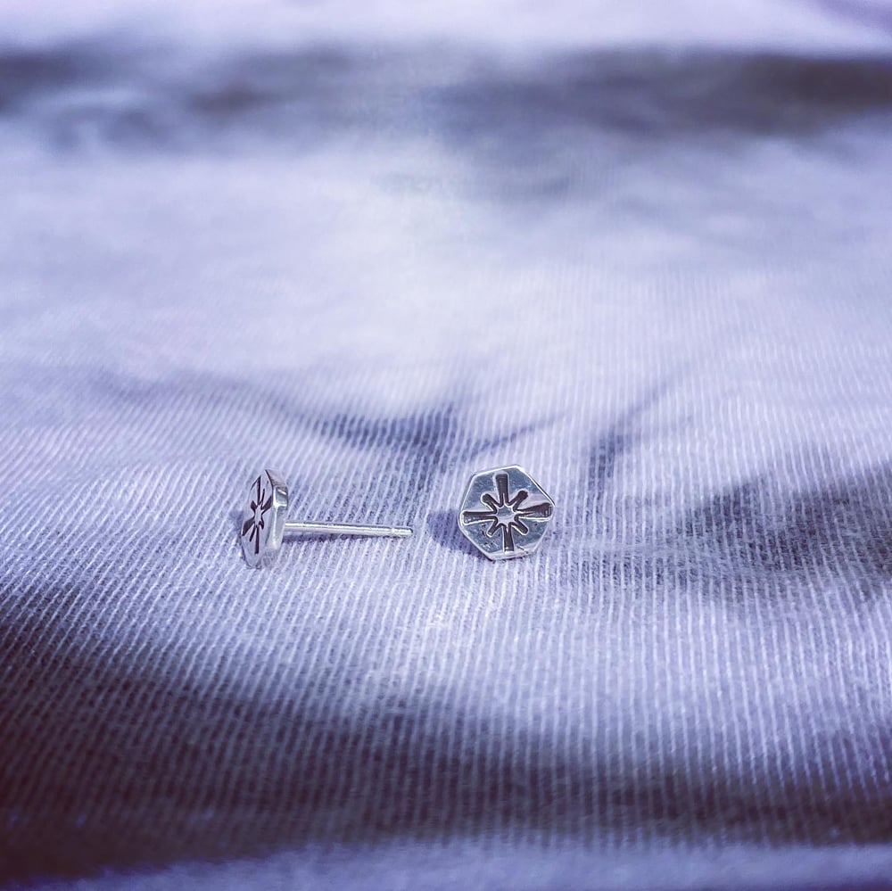 Handmade Sterling Silver North Star Stud Earrings