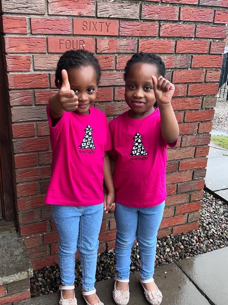Image of Kids Fushia Leopard Tee
