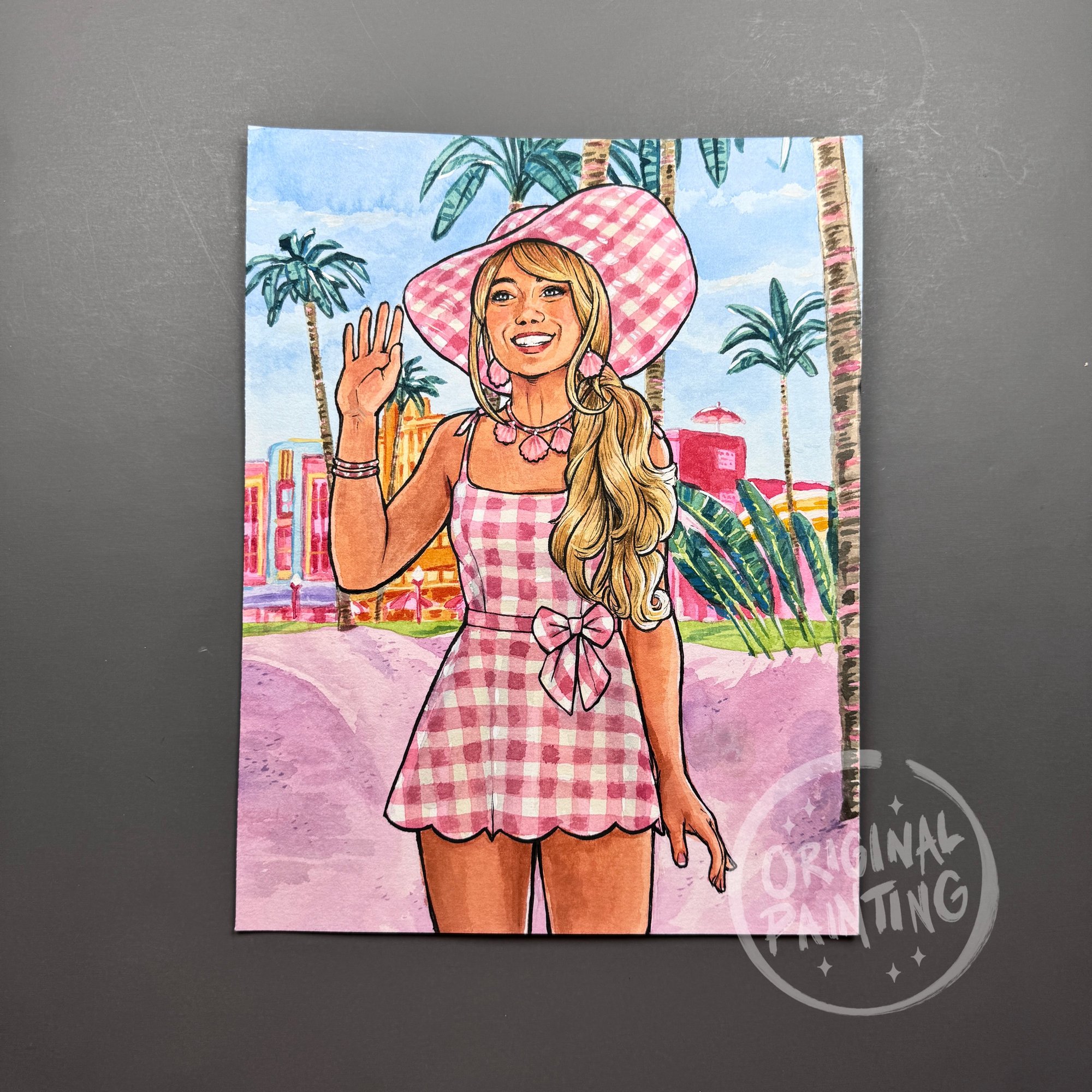 Barbie Original Watercolor Painting Willow Roxas