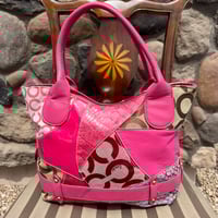 Image 2 of Vintage Coach Ponk Holiday Patchwork Tote