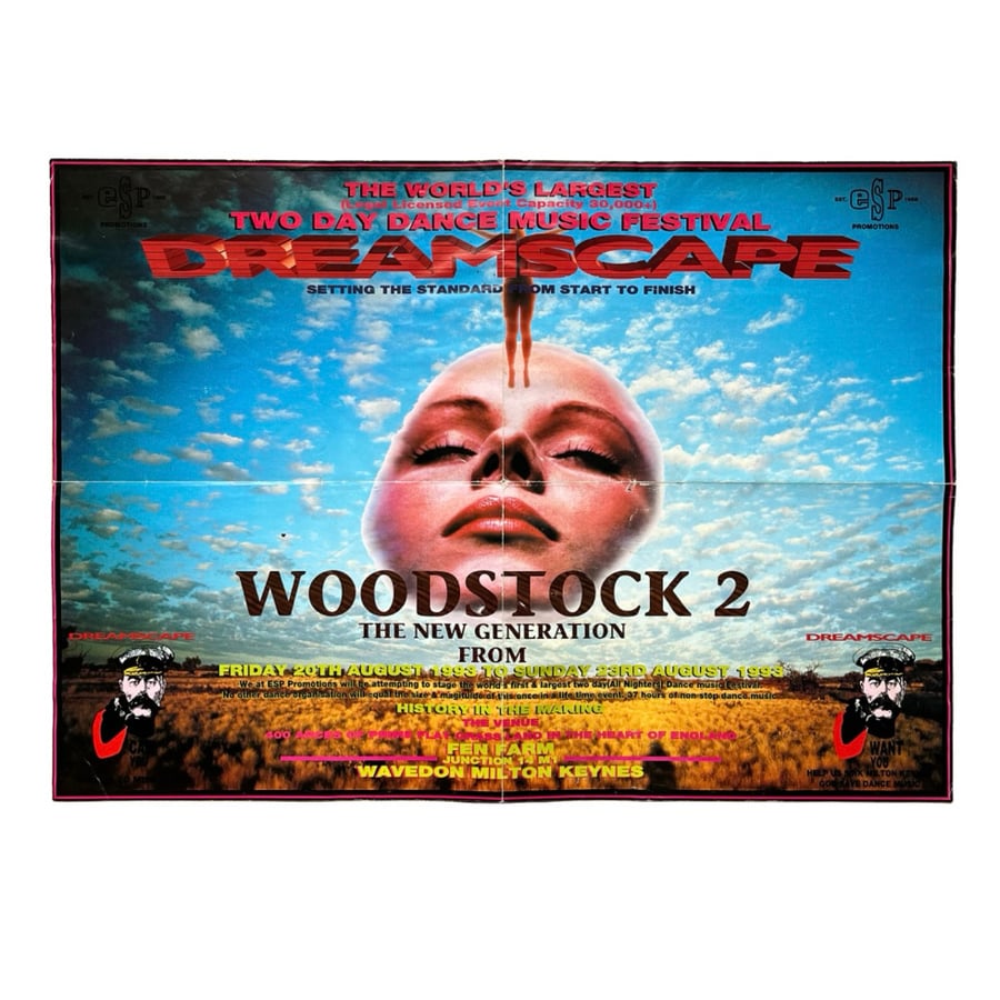 Image of 1993 Dreamscape Woodstock 2 A1 fold out rave poster