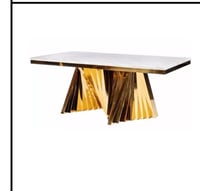 Gold Stainless luxury tables 240x120x75cm For Rent Only 