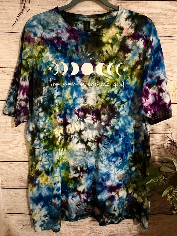 Image of The moon made me do it ice dyed shirt