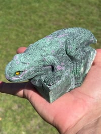 Image 1 of Lizard - Ruby Zoisite Carving #2922