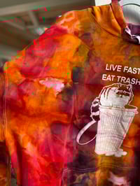 Image 3 of 2XL Live Fast Eat Trash Tie Dye Hoodie