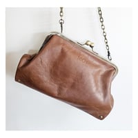 Image 4 of Cognac Pleated Leather Handbag/Clutch