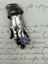 Image 6 of Magnifique bague en argent massif 800 poinçonné, améthyste, début 1900