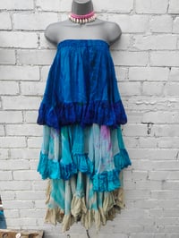 Image 6 of Wanderlust maxi tiered skirt/ Bandeau Dress-Blue sea