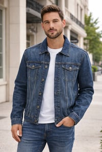 Image 1 of Trendy Blue Men’s US POLO ASSN Denim Jacket