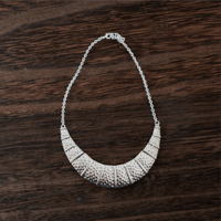 Image 1 of Necklace/Earring Set - silver, hammered, crescent