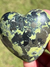 Image 6 of Serpentine & Pyrite Heart Carving | #3013