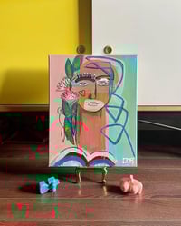 Image 1 of Fun Mixed Media Portrait on Canvas