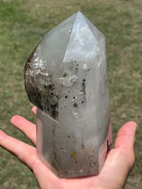 Image 5 of Large Included Quartz Point With Golden Rutile Madagascar #2700 