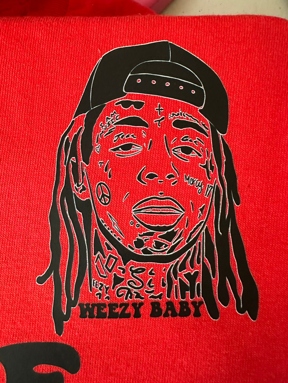 Image of Lil wayne lyrics unisex red tshirt