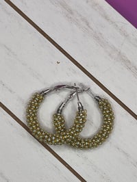 Image 1 of Metallic and Cream Hoops