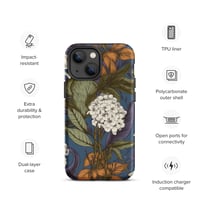 Image 17 of Art Nouveau Inspired Blue, Orange and White Boho Hippie Floral Sketch Tough Case for iPhone®