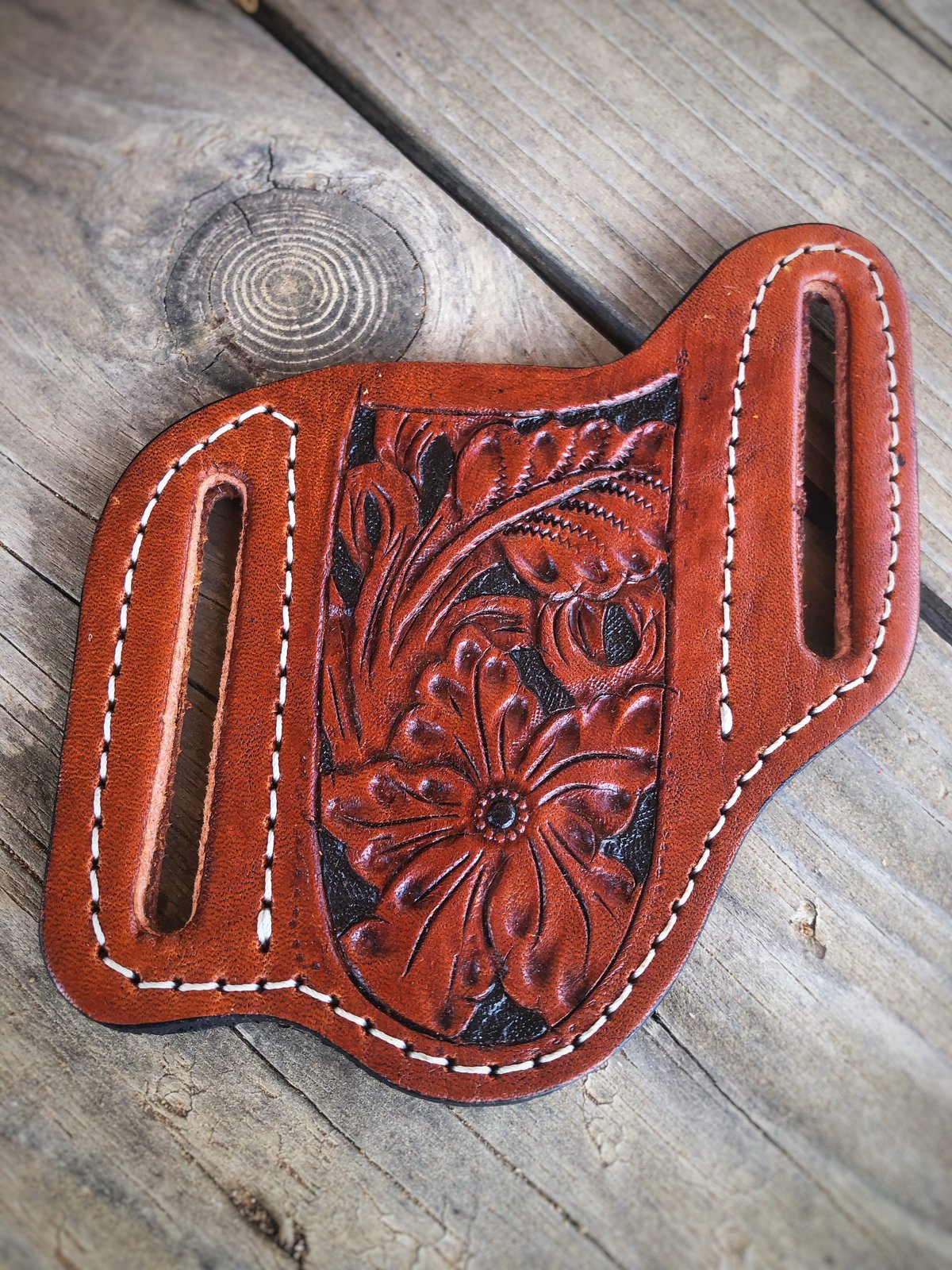 Tooled Leather Flower Knife Sheath | TWISTED BELLE