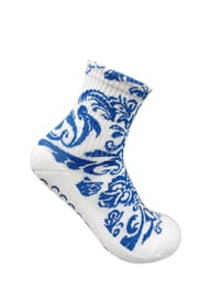 Image 4 of Porcelain Blue Grip Socks 
