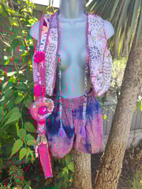 Image 17 of Mini cropped Mykonos Jeweled Waistcoat- pink upto size 10