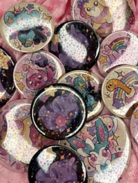 Image 1 of Small Glitter Pokemon Button Badge 