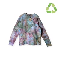 Image 1 of ♻️ UPCYCLED L Unisex Textured Pullover in Rustic Blooms Ice Dye