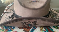 Image 3 of "Stay Wild" Flowers and Arrows, Hand-Burned Cattlemen Cowboy Hat