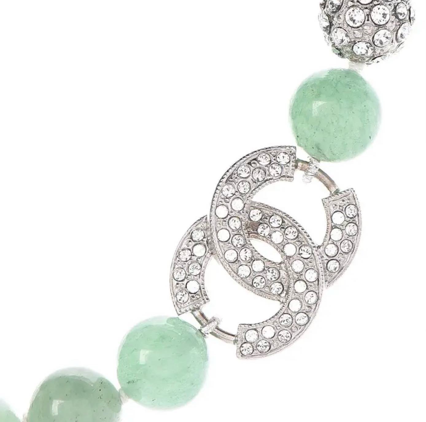 Image of CHANEL JADE PEARL CHOKER NECKLACE 