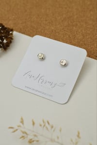 Image 5 of Recycled organic shape silver stud earrings 
