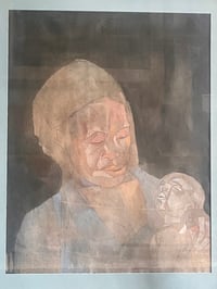 Image 3 of Mid Century Watercolour Composition of Mother and Child