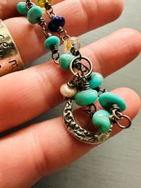 Image 3 of Turquoise Nugget Bracelet With Moon Charm