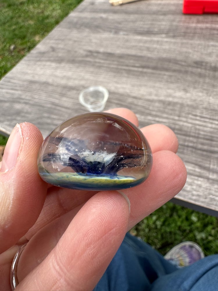 Image of Ghost Flower Glass Paperweight