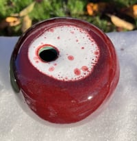 Image 1 of Dark Red and white Pebble Vase