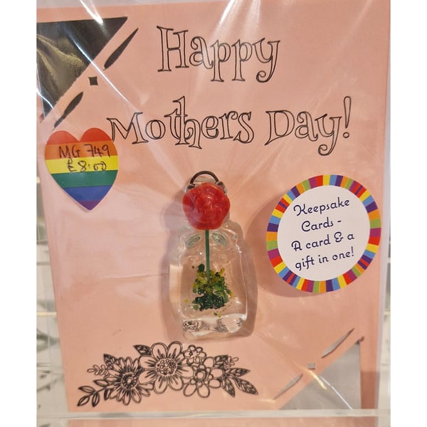 Image of Mothers Day Keepsake Card - Rose in Jar