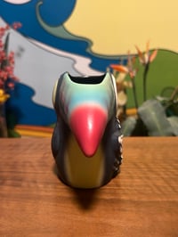 Image 3 of “Twocan” Tiki Cocktail Mug - Keel Bill Blue Glaze •Free Shipping•