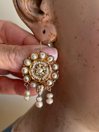 Image 2 of Oaxacan Pearl & Gold Earrings Earrings