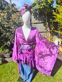 Image 1 of Porto co ord set - frilly wrap skirt and top 6-14 uk Purple pink