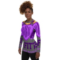 Image 1 of BOSSFITTED Purple and Grey Women's Rash Guard