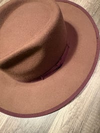 Image 2 of Tan brin wide hat 